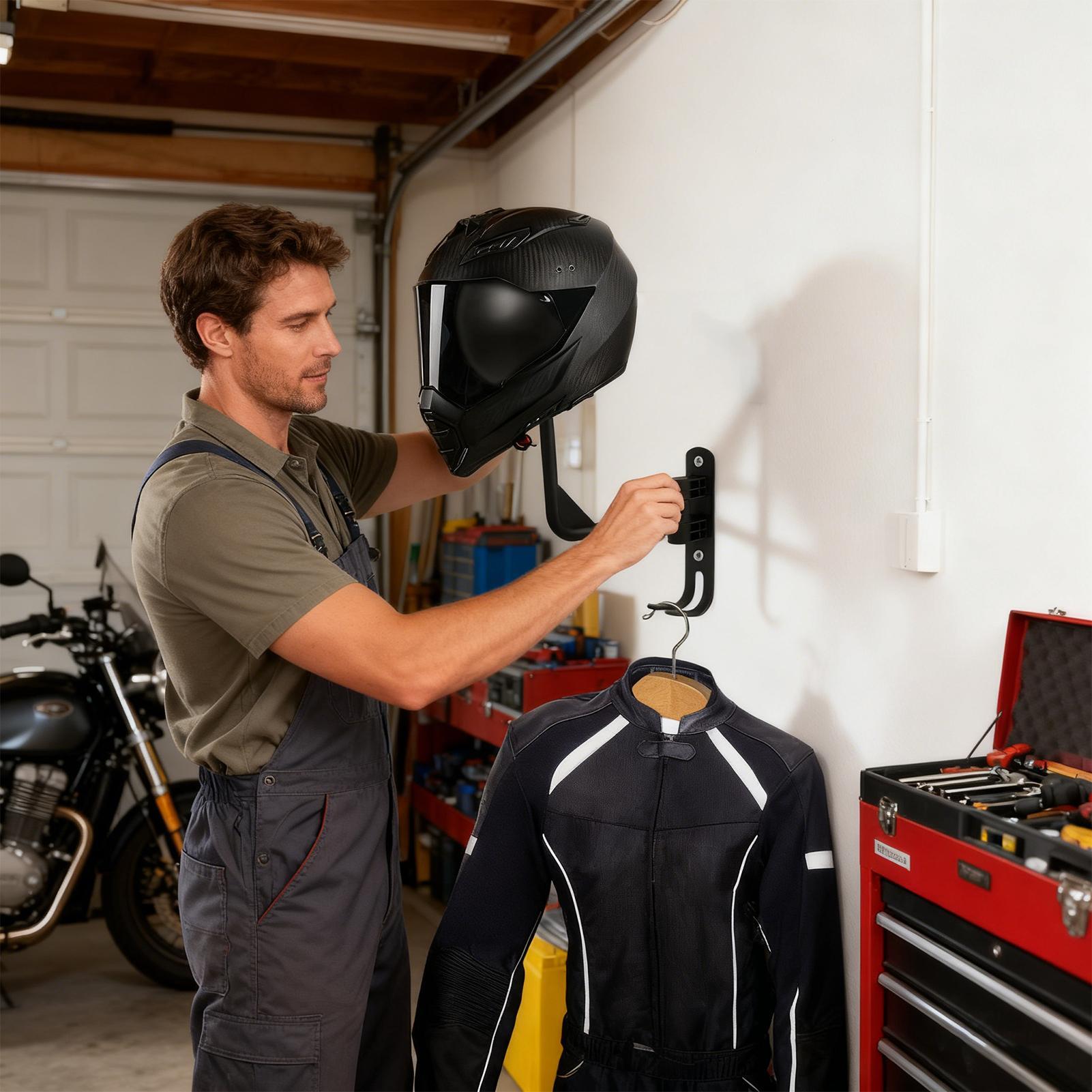 دراجة نارية خوذة رف الحائط الم - مراجعة Motorcycle Gear Rack وسعره