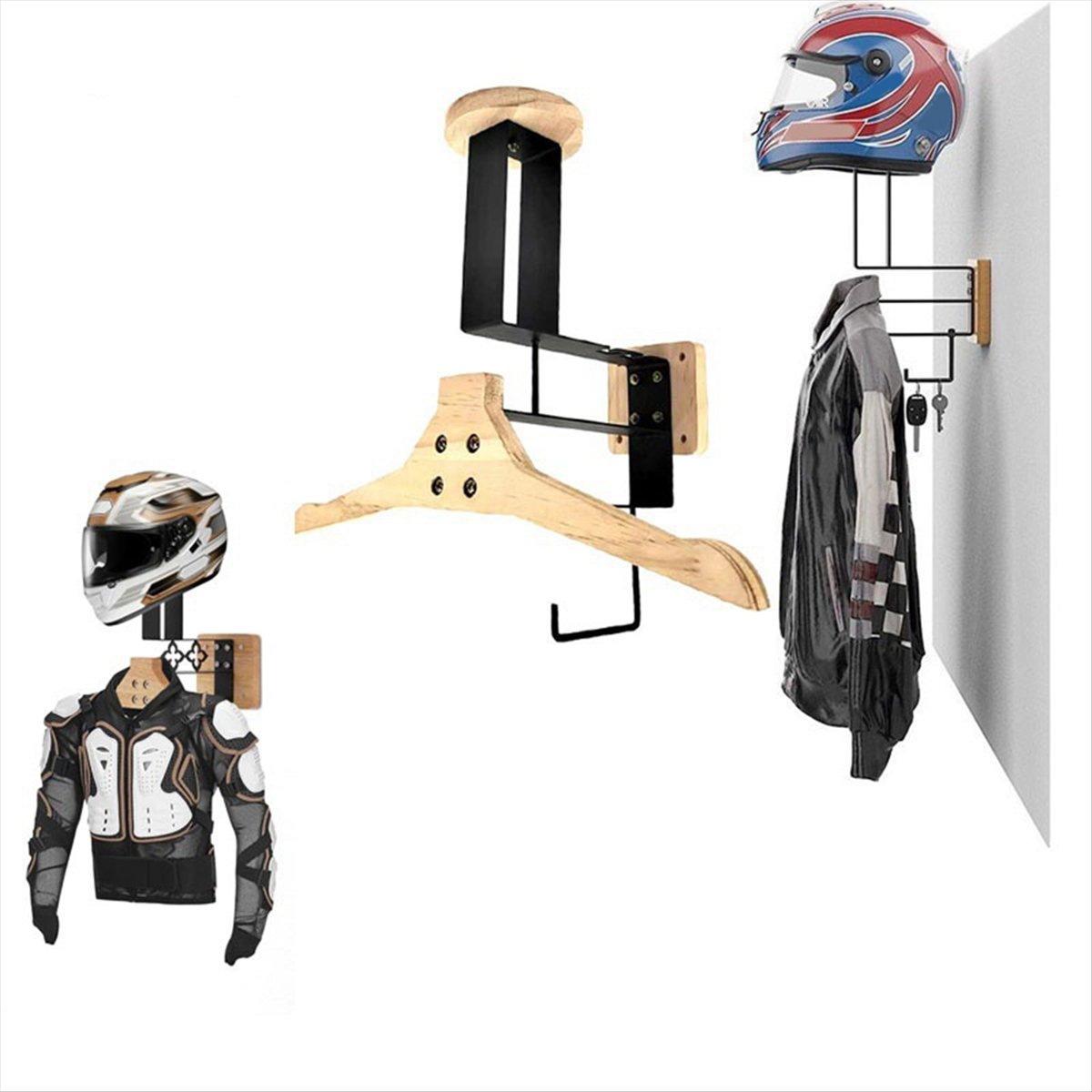 حامل خشبي جديد للخوذة على شكل  - مراجعة Motorcycle Gear Rack وسعره